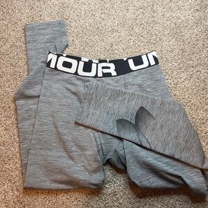 Under Armour Boys Gray Coldgear Leggings